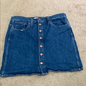 Madewell denim button up skirt